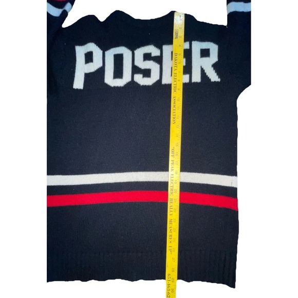 UNIF DIE POSER Sweater 00s Rare Y2K Oversized Intarsia Knit Large - Picture 8 of 9